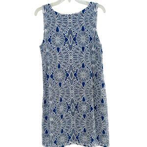 Belle Badgley Mischka Sleeveless Layered Lace Dress-Blue White-US Size 8